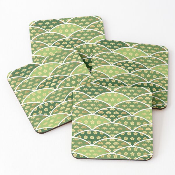 Item preview, Japanese wave pattern Green Geometric designed and sold by Dzhon99.