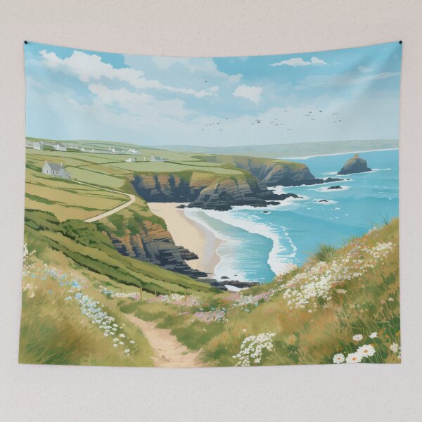 Item preview, A Vintage Travel Illustration of Cornwall - England  designed and sold by GoodOldVintage.