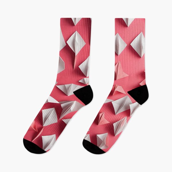 Aperçu de l'œuvre Origami Blanc & Motif rose. créée et vendue par ARichArts.