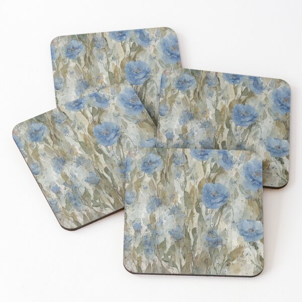 Item preview, Blue flowers botanical print designed and sold by whiterabbitw.