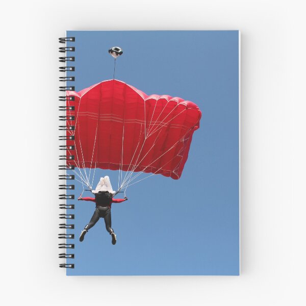 Item preview, parachutist with red parachute on blue sky designed and sold by goceris.