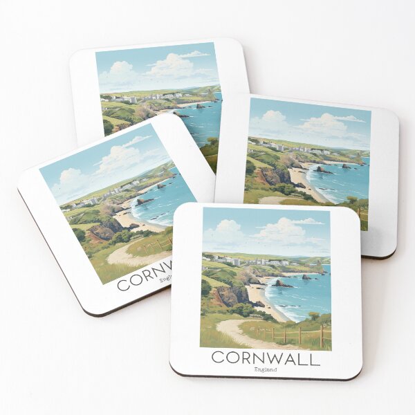 Item preview, Una ilustración de viajes vintage de Cornualles - Inglaterra designed and sold by GoodOldVintage.