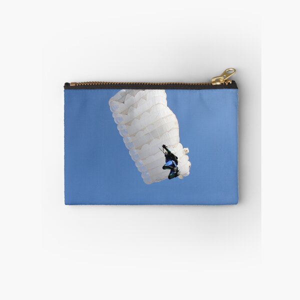 Item preview, parachutist with white parachute on blue sky designed and sold by goceris.