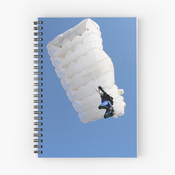 Item preview, parachutist with white parachute on blue sky designed and sold by goceris.