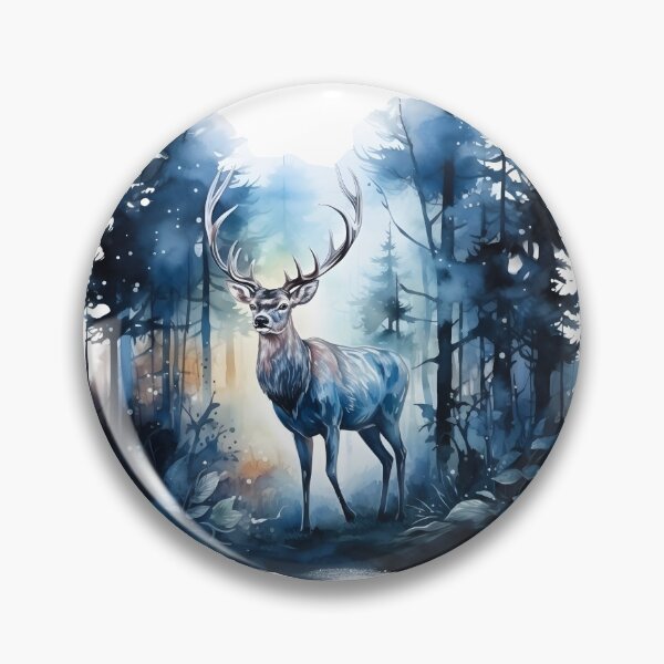 Item preview, Deer in the winter forest watercolor designed and sold by Anbe_design.