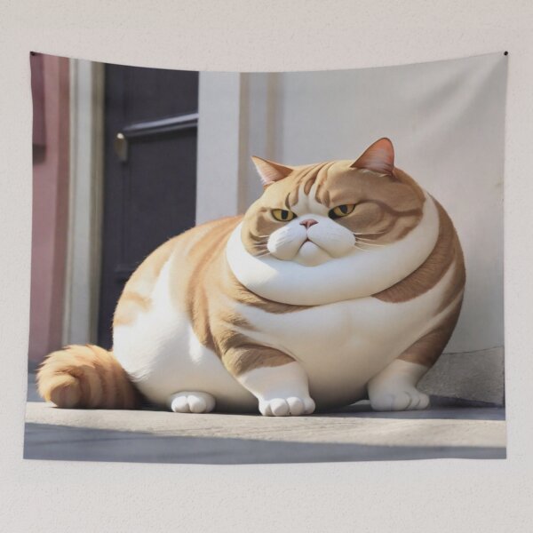 Item preview, Fat Tan and White Cat On Porch designed and sold by KoliBabb.