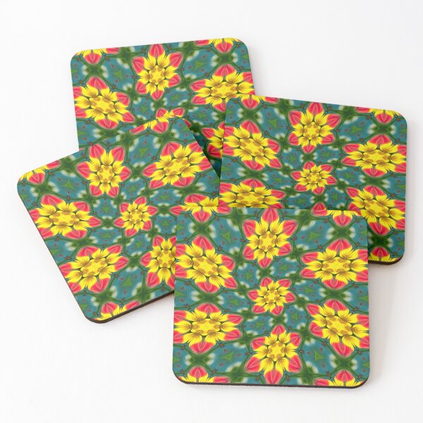 Artikelvorschau, Rosa und gelbe Blumen entworfen und verkauft von Patternflower.