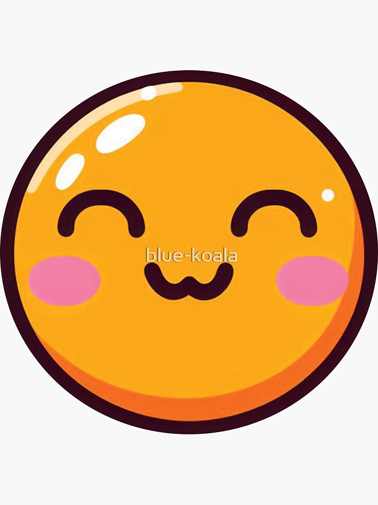 Blue Happy Face Sticker