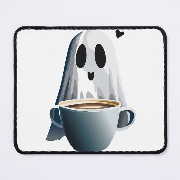 Item preview, Ghost with a cup of coffee and heart designed and sold by lilsatschnt.