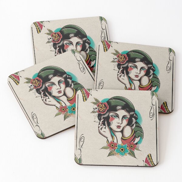 Item preview, Traditional lady head print  designed and sold by Karl Downes.