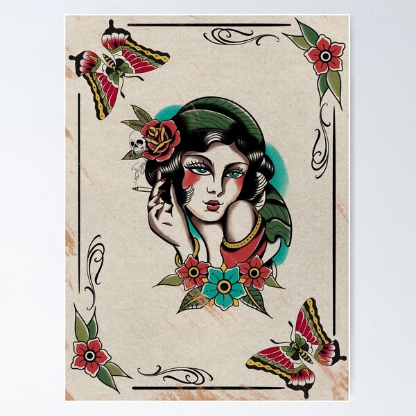 Item preview, Traditional lady head print  designed and sold by Karl Downes.