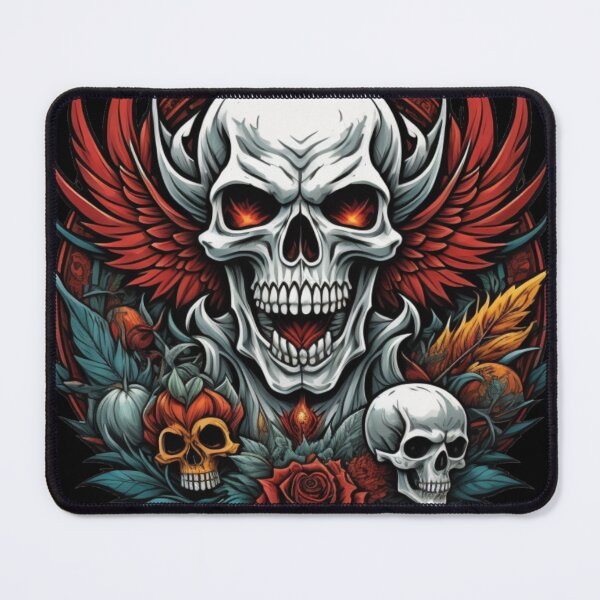 Item preview, Vintage Winged Skull Emblem In A Retro Metal Stile designed and sold by risingphoenix6.