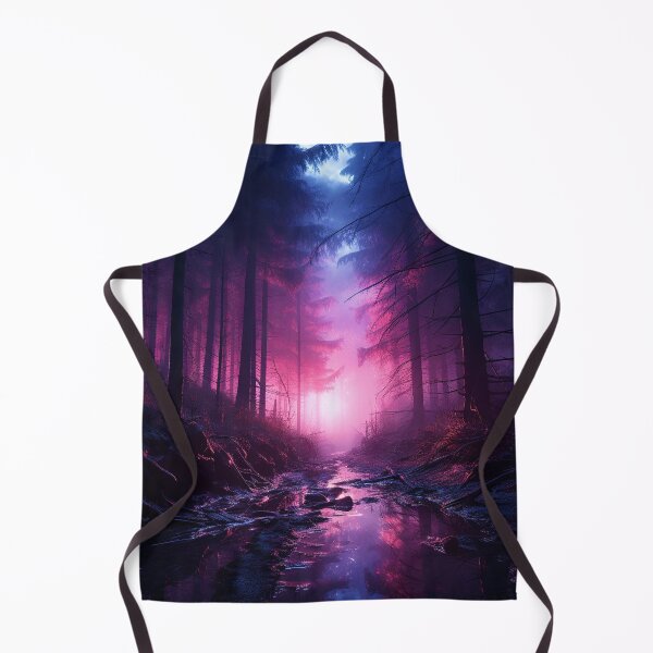 Item preview, Neon pink blue green light pine forest jungle designed and sold by zand-n-zive.