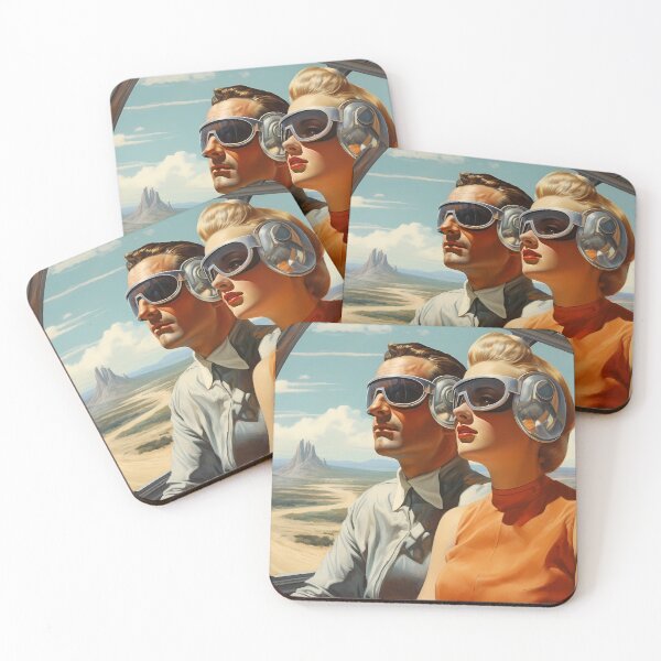 Item preview, Retro futurism art of man and woman designed and sold by retoximus.