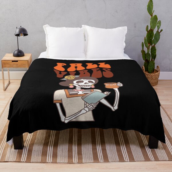 Item preview, Funny Skeleton reading a book and enjoying Coffee and fall vibes designed and sold by Reda Ls ⭐️⭐️⭐️⭐️⭐️.