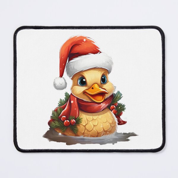 Item preview,  Cute Christmas Santa Duck with Mistletoe designed and sold by AMONGIFTS.