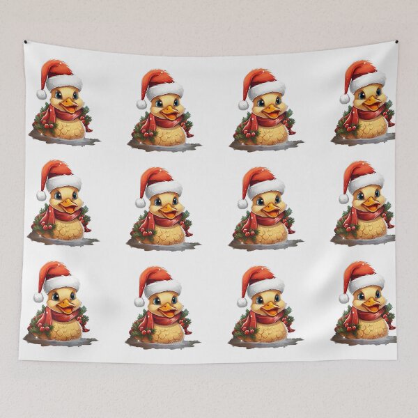Item preview,  Cute Christmas Santa Duck with Mistletoe designed and sold by AMONGIFTS.