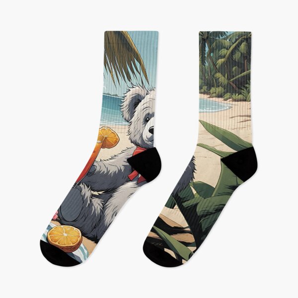 Item preview, Teddy on a tropical beach drinking a cocktail designed and sold by Colin Bentham.
