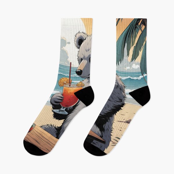 Item preview, Teddy on a tropical beach drinking a cocktail designed and sold by Colin Bentham.