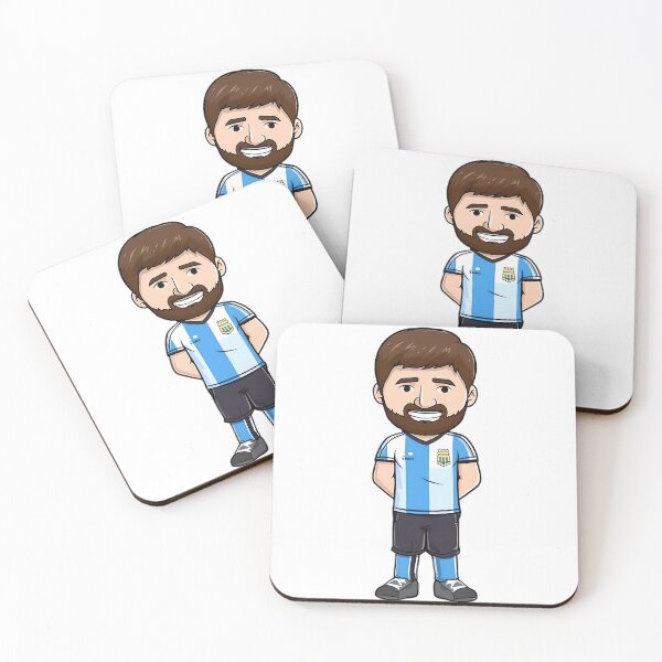 Item preview, Lionel Messi being shy big head cartoon lovely cute sticker designed and sold by Neo-Night.