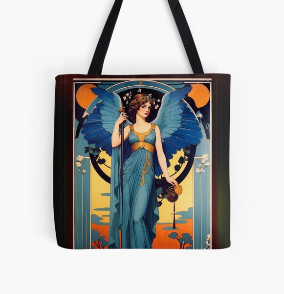 Erato Greek Muse Of Poetry Art Deco Mythology AI Concept Art by Xzendor7 All Over Print Tote Bag