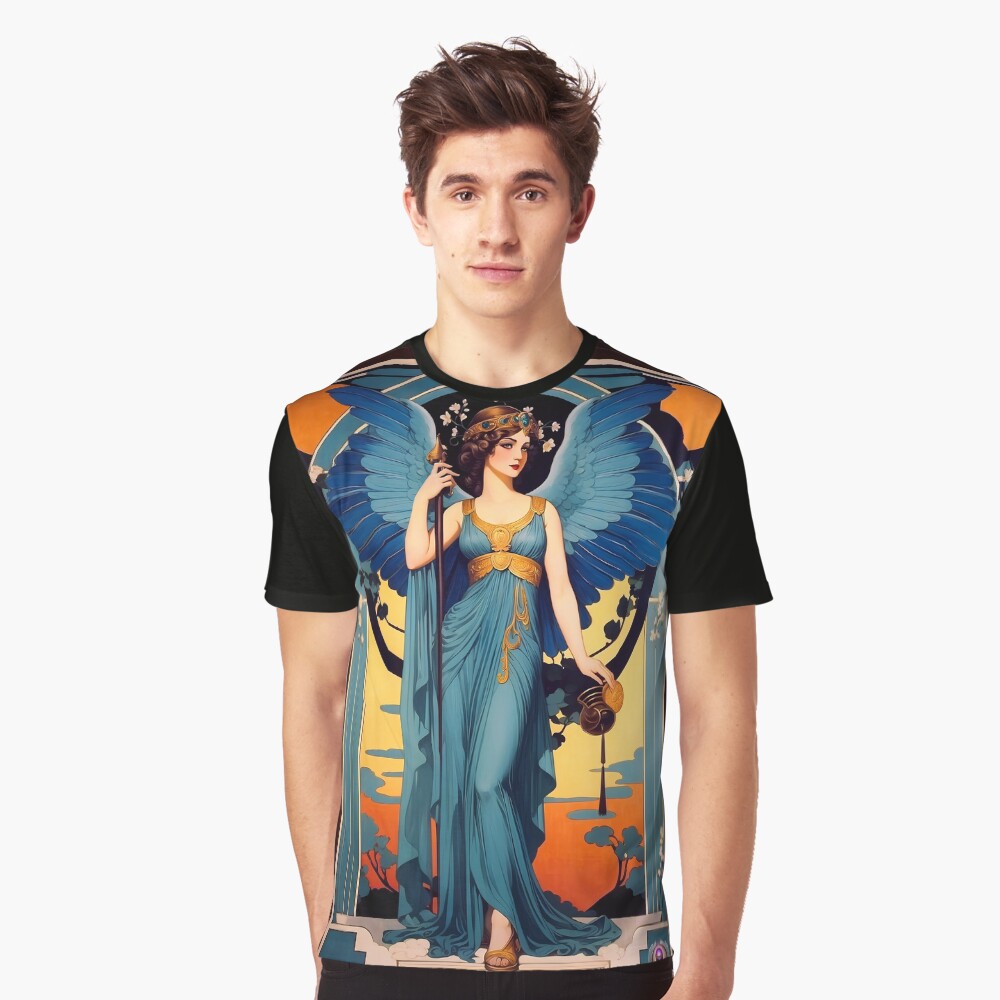 Erato Greek Muse Of Poetry Art Deco Mythology AI Concept Art by Xzendor7 Graphics T-shirt Art Print