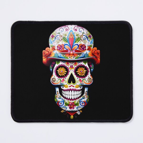 Item preview, "Flower-Framed Grin: Skull Style" designed and sold by Art-Vortex-fr.