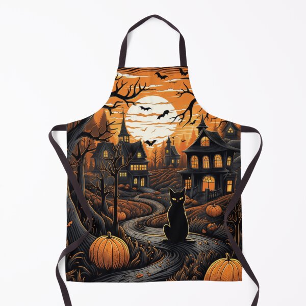 Item preview, Vintage Autumn Haloween Scene Black Cat Halloween Occult  designed and sold by GrinGalore.