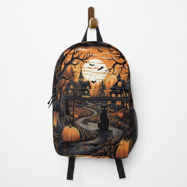 Item preview, Vintage Autumn Haloween Scene Black Cat Halloween Occult designed and sold by GrinGalore.