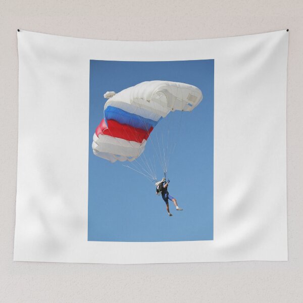 Item preview, parachutist flying on blue sky designed and sold by goceris.