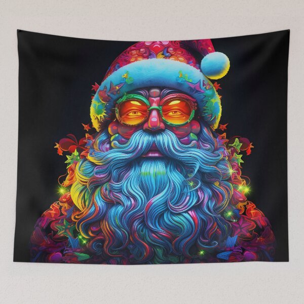 Item preview, “Electric Christmas: Santa Claus in UV Neon” designed and sold by Art-Vortex-fr.
