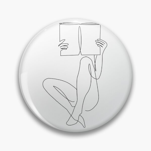 Item preview,  Minimalist woman reading abstract line art (transparent) designed and sold by AimeeGraphics.