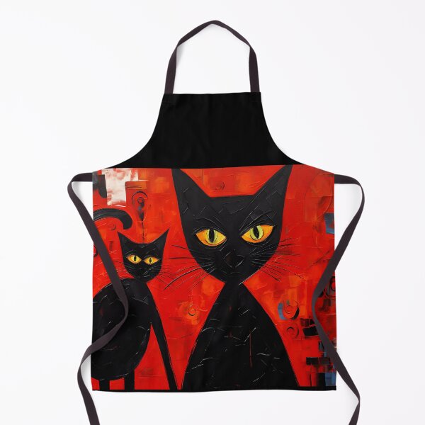 Artikelvorschau, Red Black Cat Reverie – lebendige kubistische Kunst, Impasto-Technik und kräftige Pinselstriche entworfen und verkauft von OlfactoART Studio.