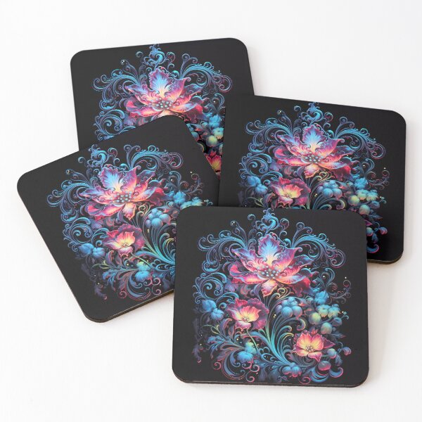 Item preview, “Bright Night in Neon Flowers” designed and sold by Art-Vortex-fr.