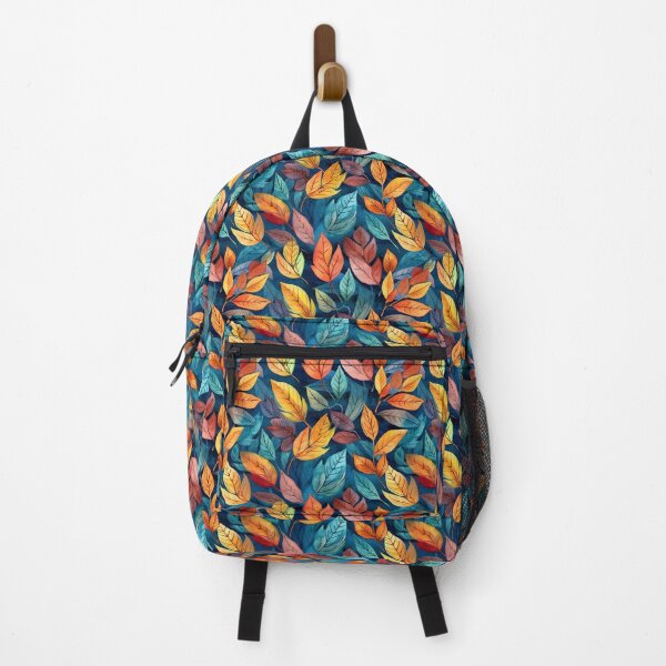 Item preview, Autumn leaves pattern, rusty and blue designed and sold by Quixline.