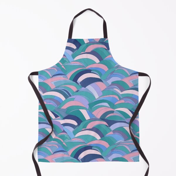 Item preview, Blue wavy pattern with a little pink designed and sold by Quixline.