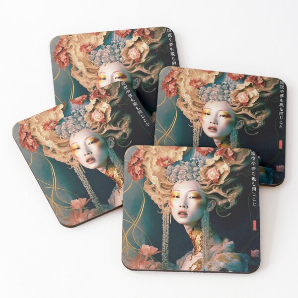 Item preview, Japanese, goddess, Art Nouveau, Surrealism, Zen, Surreal, Fantasy, Japan, Geisha, Geiko, Maiko, Kimono designed and sold by KsaveraArt.