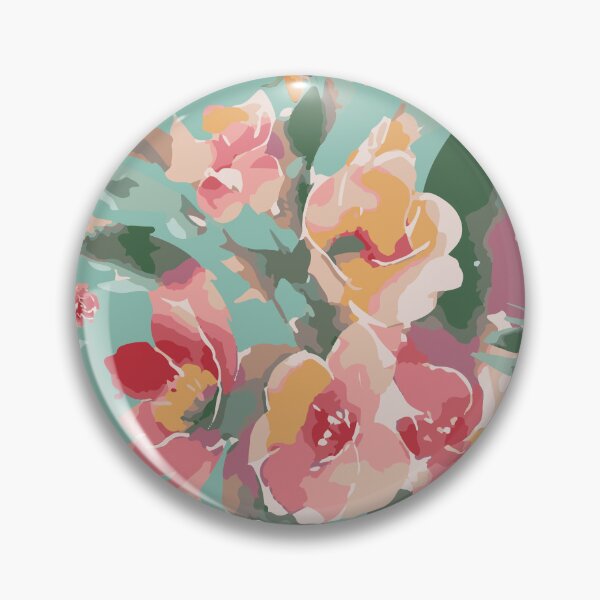 Item preview, Soft pink watercolor flowers on a light blue background designed and sold by Valentyna Shchedrinova.