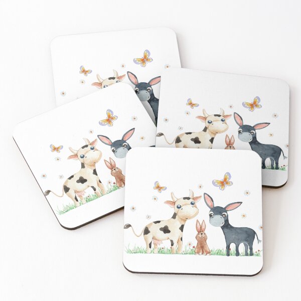 Item preview, A cow, a donkey and a rabbit in the meadow designed and sold by BulleC.