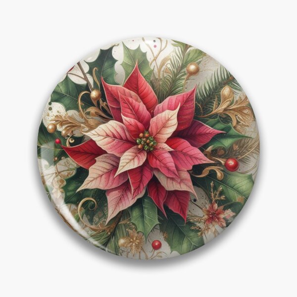 Item preview, Ding Ding Poinsettia Bouquet with Gold Bell Design designed and sold by OByD.
