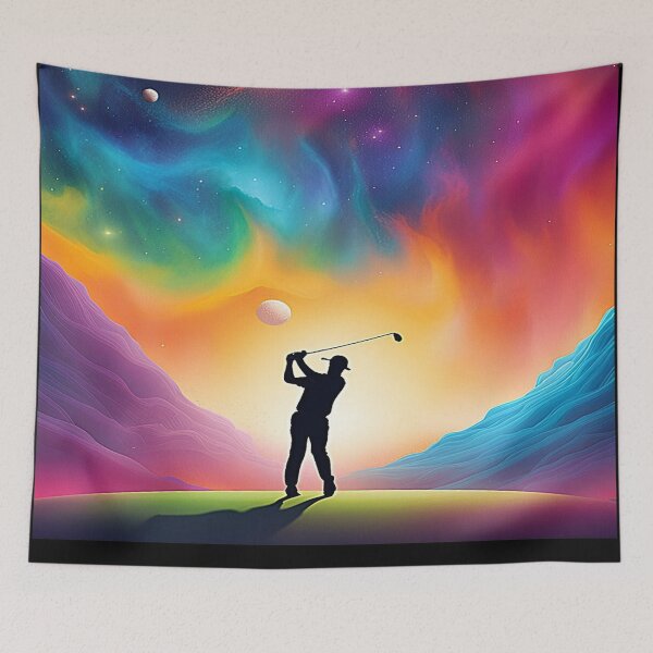 Item preview, Space Golfer Silhouette Multicolor. designed and sold by Giulivo Store Graphic.