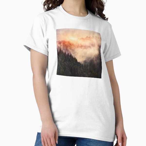 Item preview, In My Other World // Sunrise In A Romantic Misty Foggy Autumn Fairytale Wilderness Forest With Trees Covered In Fog And Sunlight designed and sold by Tordis Kayma.
