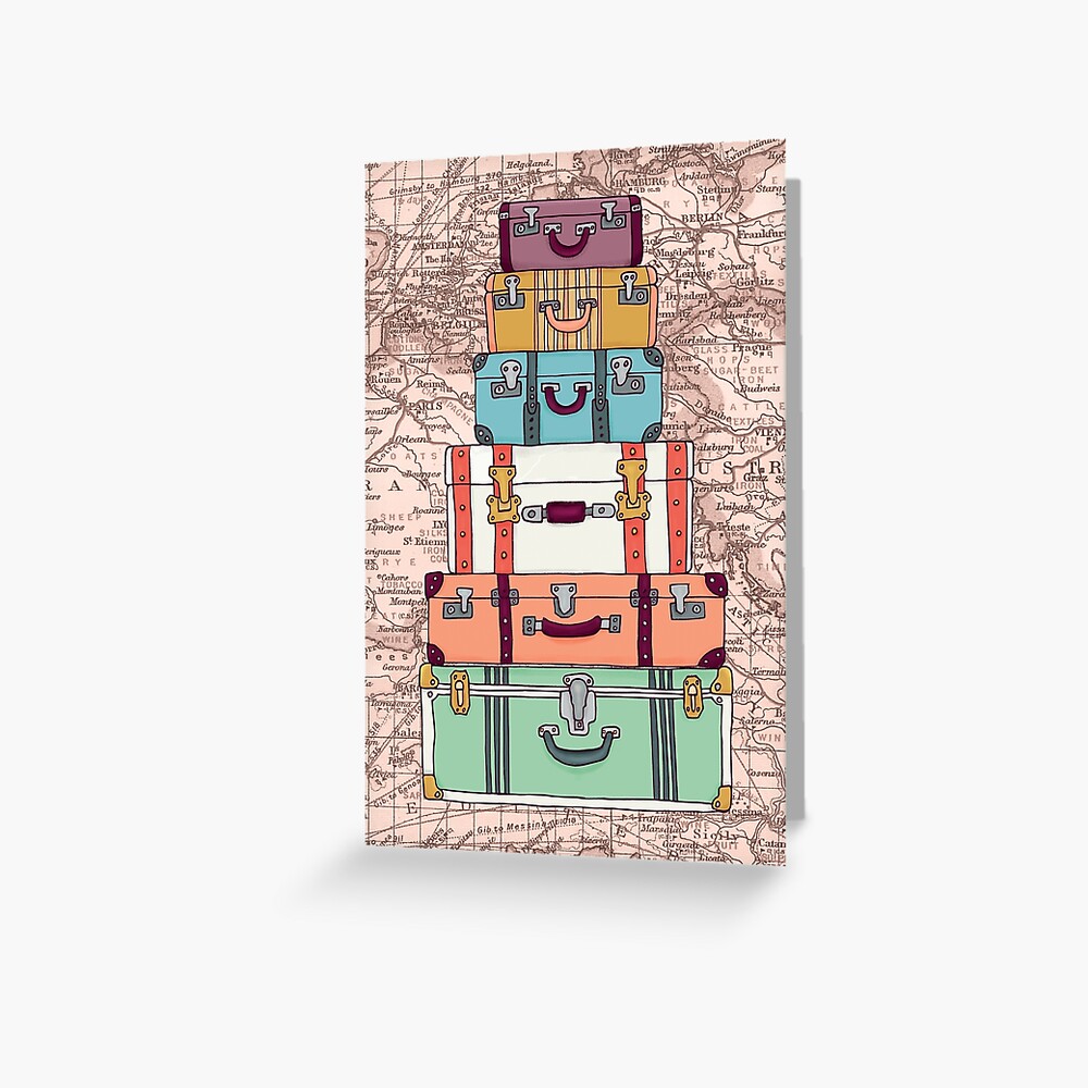 Vintage Retro Collection - Old Suitcase Postcard