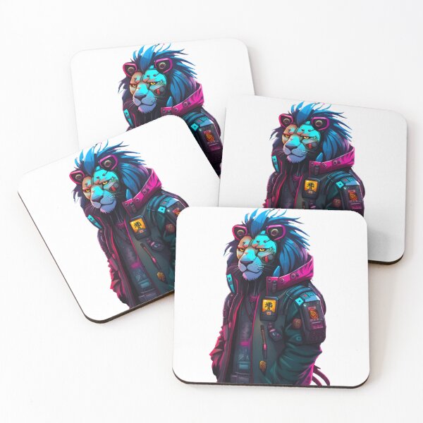 Item preview, Cool lion Cyberpunk japan designed and sold by KorArtStudio.