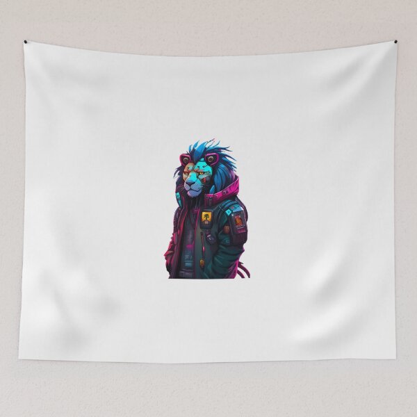 Item preview, Cool lion Cyberpunk japan designed and sold by KorArtStudio.