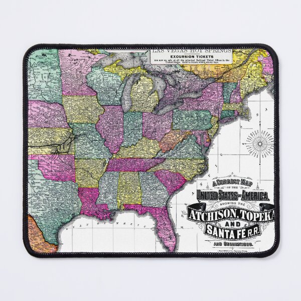 Item preview, Atchison, Topeka and Santa Fe Railroad Map 1888 designed and sold by Chuck Mountain Poster Art.