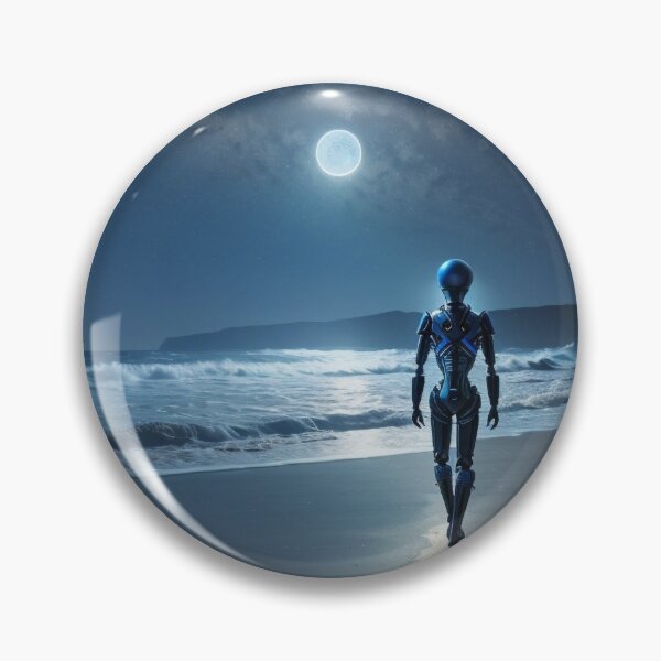 Item preview, Robot humanoide en una playa. designed and sold by Inbinstore.