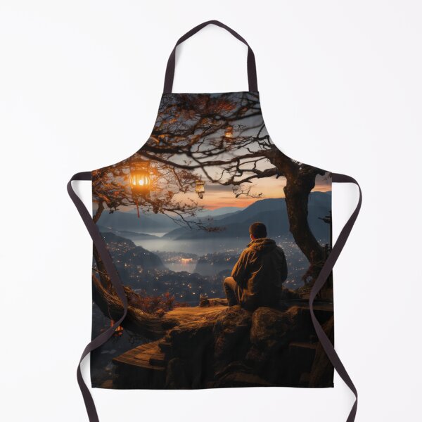 Item preview, Silhouette Sitting Alone in Evening Forest Landscape with Beautiful Sky and Dramatic Sunset designed and sold by Domitian Tincaba.