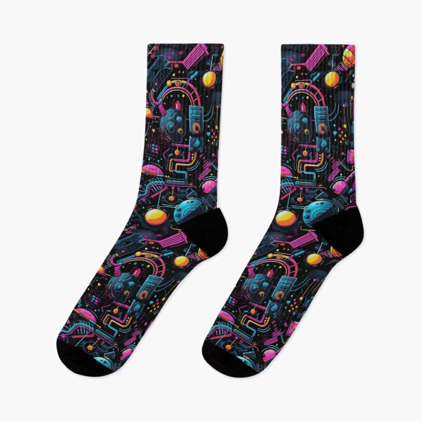Item preview, Cyber Punk Pattern Neon Colorful Violet designed and sold by GrinGalore.