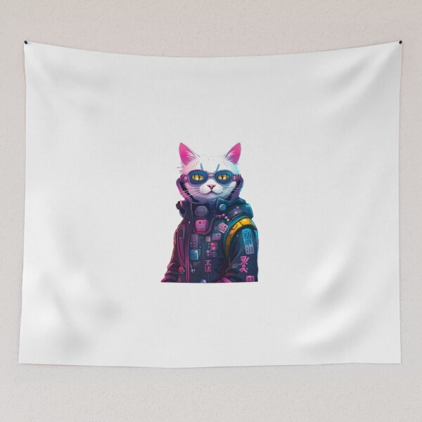 Item preview, Abstract Cyberpunk cat japan designed and sold by KorArtStudio.